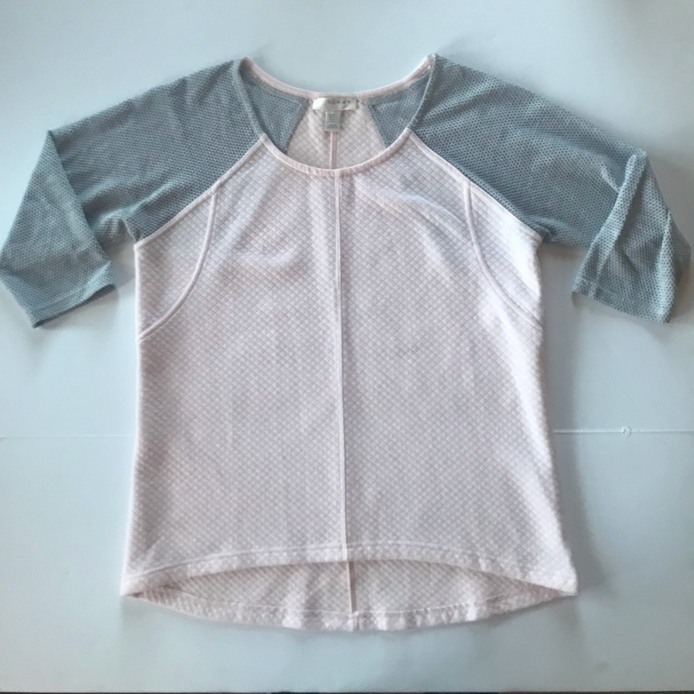 Kenar Pink and Grey Quilted Baseball Tee - Picture 3 of 8